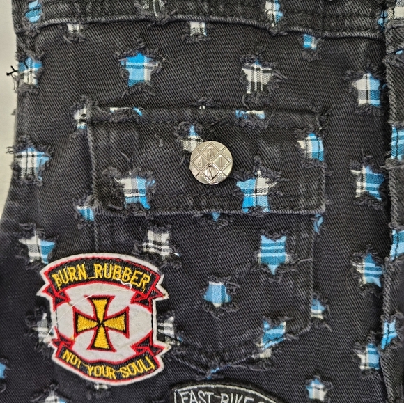 Imperious Men's Biker Motorcycle Denim Vest With Patches Sz XL Cotton - Picture 6 of 16